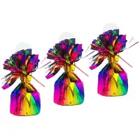 Haza Ballon gewichtjes - 3x - regenboogkleur - 170 gram - gewichtjes voor helium ballontrosjes