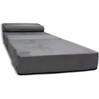 Viking Choice - Logeermatras met kussen - opvouwbaar - 70x200x15 cm - grijs