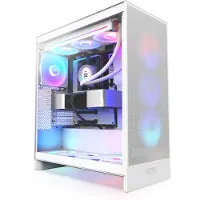 NZXT PC-behuizing H7 FLOW Mid-tower Wit RGB met zijpaneel van gehard glas