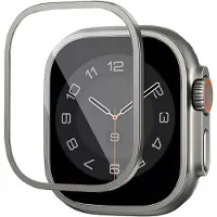 Wiwu Easy install gehard glazen screenprotector met rand voor de Apple Watch Series 7-9 - 45 mm - Zilver
