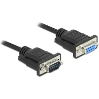 DeLOCK Serial Cable RS-232 D-Sub9 male to female with narrow plug housing 2 m