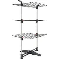 Tomado - Droogtoren Ciclone Vario - 38 meter drooglengte - Inklapbaar - Aluminium en Metaal - Met haken voor kledinghangers - 5 jaar garantie - Zwart