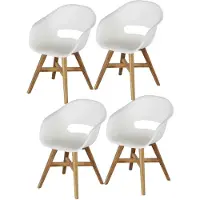 AVH-Collectie set van 4 Karlstad dining kuipstoel kunststof wit