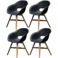 AVH-Collectie set van 4 Karlstad dining kuipstoel kunststof zwart