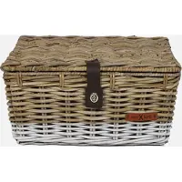 Wicked - Fietsmand - Kratmand met klep - Rotan -Large - Met witte rand