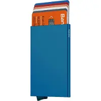 Dutchone Pasjeshouder mannen & vrouwen - Kaarthouder Pasjes - Pasjeshouder Uitschuifbaar - Creditcardhouder - RFID Pasjeshouder Aluminium - Blauw