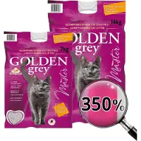 Pet-Earth Golden Grey Master kattenbakvulling - stevige klonten - geen kattenbakgeur in huis - heel zuinig - geschikt voor de automatische kattenbak - voordeel bundel 14 + 7 kg