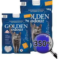 Pet-Earth Golden Odour kattenbakvulling - super klontvorming - geen kattenbakgeur in huis - zeer zuinig - perfect voor automatische kattenbakken - bundel voordeel 14kg + 7kg