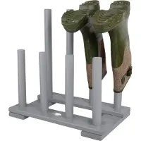 Esschert Design Houten laarzenrek grijs 42 cm - Rek/standaard voor laarzen/kaplaarzen