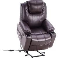 Mara Monkey's Elektrische Massagestoel - Massagestoel - Kunstleer - Relax stoel - Chill stoel - Bruin - Tv stoel - Sta Op Functie - Warmtefunctie - Lig en trilfunctie - 85 x 94 x 100 cm