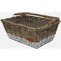 Wicked - Fietsmand - Boodschappen Mand - Rotan - Licht Bruin met witte rand - 22,5L