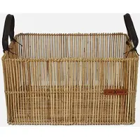 Wicked - Fietsmand met Leren Hengsels - Rotan - Licht Bruin - 23L