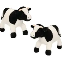 Merkloos Set van 2x stuks pluche knuffel dieren Koeien van 23 cm - Knuffel boederijdieren