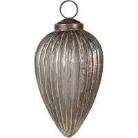 Clayre & Eef Kerstbal Overig Ø 7x11 cm Grijs Goudkleurig Glas Kerstballen