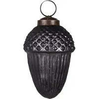 Clayre & Eef Kerstbal Overig Ø 5x9 cm Grijs Glas Kerstballen