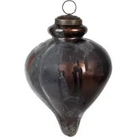 Clayre & Eef Kerstbal Overig Ø 10x15 cm Grijs Glas Kerstballen