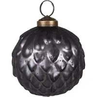 Clayre & Eef Kerstbal Overig Ø 8x8 cm Grijs Glas Kerstballen