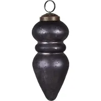 Clayre & Eef Kerstbal Overig Ø 5x11 cm Zwart Glas Kerstballen