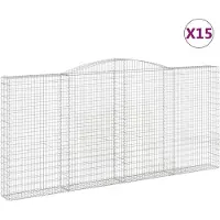 vidaXL Schanskorven 15 st gewelfd 400x30x180/200 cm ijzer