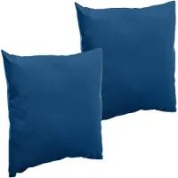 Merkloos Set van 2x stuks bank/sier/tuin kussens voor binnen en buiten in de kleur Indigo blauw 40 x 40 x 10 - tuinstoelkussens