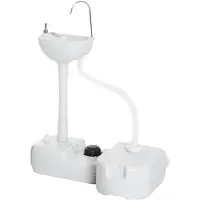 Merkloos Camping wastafel - Wasbak met opvangtank voor afvalwater - Lichtgrijs - 83 x 50 x 103 cm