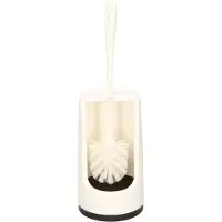 Merkloos WC-borstel/toiletborstel met houder wit 41 cm van kunststof - Toiletborstels