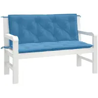 vidaXL Tuinbankkussens 2 st 120x50x7 cm stof gemêleerd blauw