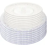 Forte Plastics Plasticforte Onbreekbare gebak/taart bordjes - 16x stuks - kunststof - kristal stijl - transparant - Campingborden