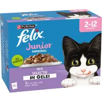 Felix Kattenvoer Nat In Gelei Original Junior Mix 12 Stuks