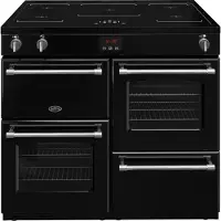 Belling Farmhouse 100Ei Range cooker Zone van inductiekookplaat Zwart