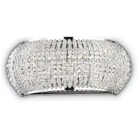 Ideal Lux Wandlamp kristal Pasha, chroom / zilver, Woon-/ Eetkamer, metaal, Wandlamp
