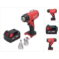 Milwaukee Hete lucht droger, M18 BHG-501 Accu Heteluchtpistool 18 V 470 °C + 1x oplaadbare accu 5,0 Ah - zonder lader