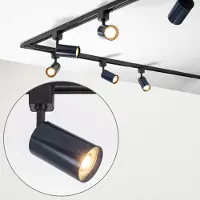 LumenXL 1-fase railsysteem 3 meter - Romain zwart met kobaltblauw