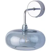 Ebb & Flow Horizon Wandlamp Shiny Silver | Topaz blue E14 IP20