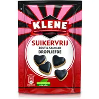 Klene Dropliefde Suikervrij 90 gr 12 zakjes