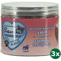 Renske 3x100 gr hond gezonde beloning mini hartjes zalm hondensnack