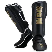 Super Pro Combat Gear Scheenbeschermer Protector SE Zwart/Goud/Wit Extra Small