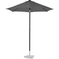 Vonroc Premium Parasol Torbole – Ø200cm - Duurzame stokparasol – UV werend doek - Grijs – Incl. beschermhoes