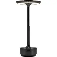 Goliving Tafellamp Oplaadbaar – Draadloos en dimbaar – Moderne touch lamp – Nachtlamp Slaapkamer – Spatwaterbestendig – 27 cm – Zwart