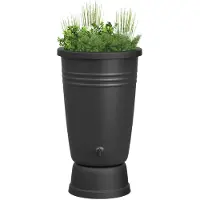 Elho Green Basics Regenton Met Plantenbak Zwart 110 L