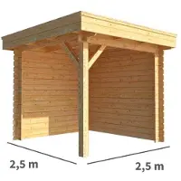 Warentuin Collection Overkapping Lisa-Kensi 250 cm bij 250 cm diep plat dak