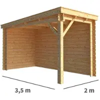 Warentuin Collection Overkapping Els-Ilse 200 cm bij 350 cm diep lessenaarsdak