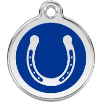 Red Dingo Horse Shoe Navy roestvrijstalen hondenpenning small/klein dia. 2 cm