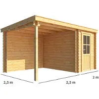 Warentuin Collection Blokhut, tuinhuisje met overkapping Els-Isa 450 cm bij 250 cm diep lessenaarsdak II