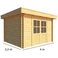 Warentuin Collection Blokhut, tuinhuisje Lisa-Lou 400 cm bij 250 cm diep plat dak