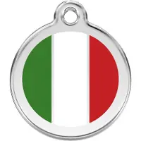 Red Dingo Italian Flag roestvrijstalen hondenpenning medium/gemiddeld dia. 3 cm
