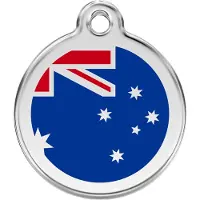 Red Dingo Australian Flag Navy roestvrijstalen hondenpenning large/groot dia. 3,8 cm