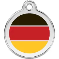Red Dingo German Flag roestvrijstalen hondenpenning small/klein dia. 2 cm