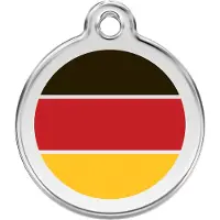Red Dingo German Flag roestvrijstalen hondenpenning medium/gemiddeld dia. 3 cm