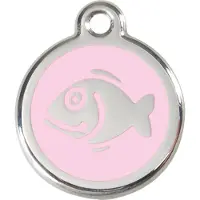 Red Dingo Fish Pink roestvrijstalen kattenpenning small/klein dia. 2 cm